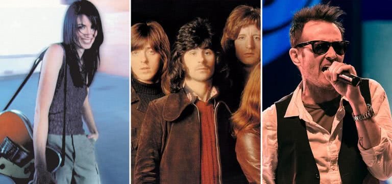 3 panel image of Meredith Brooks, Badfinger, and Stone Temple Pilots' Scott Weiland songs
