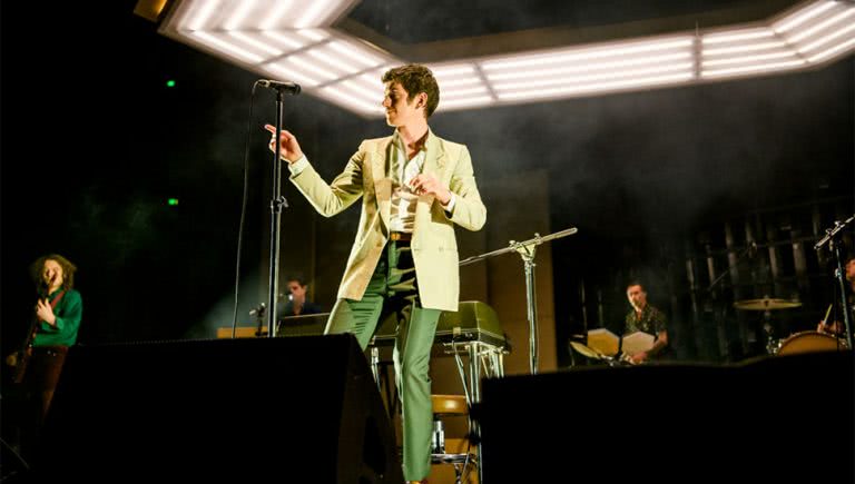 Alex Turner of the Arctic Monkeys performing live