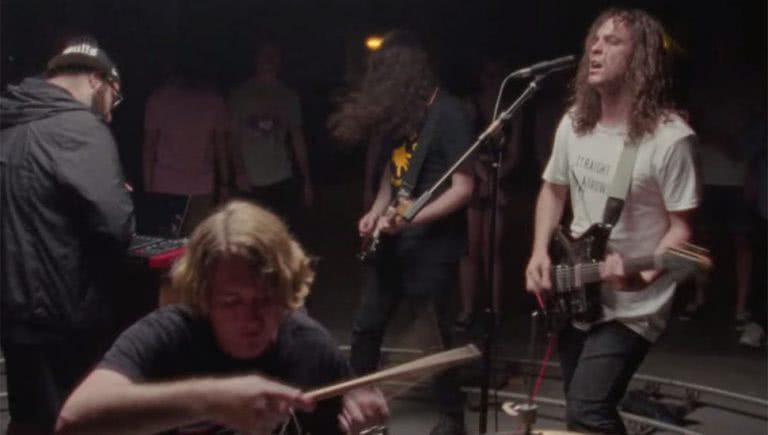 DZ Deathrays in a screenshot from the video to their latest song, 'Front Row Hustle'