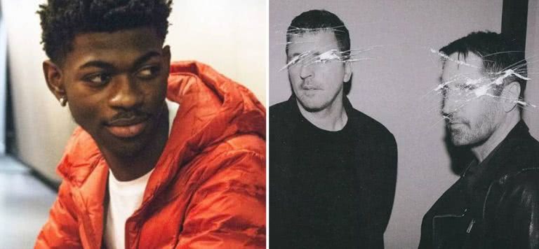 2 panel image of Lil Nas X and Nine Inch Nails