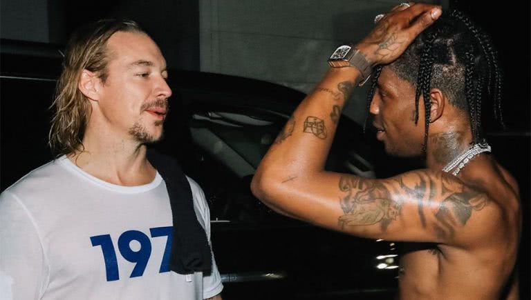 Image of producer Diplo and rapper Travis Scott