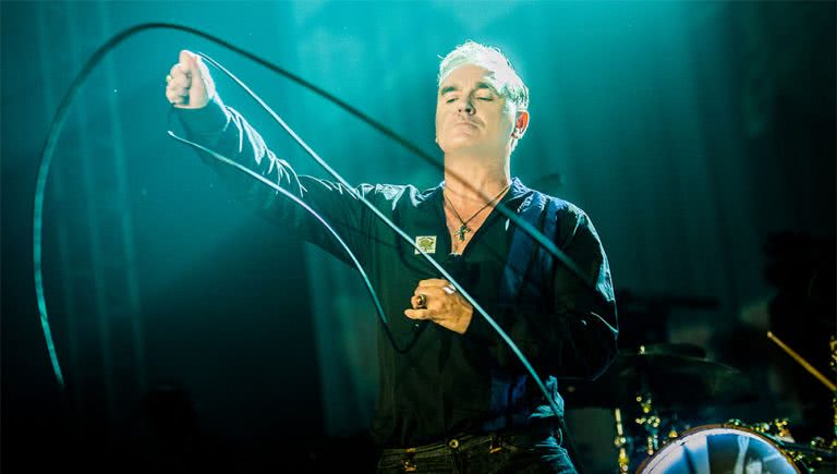 Former frontman of The Smiths, Morrissey performing live
