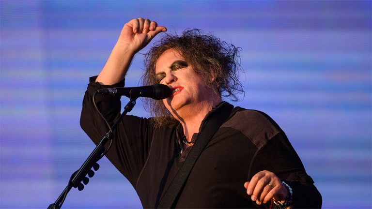 Robert Smith of The Cure performing in London in 2018