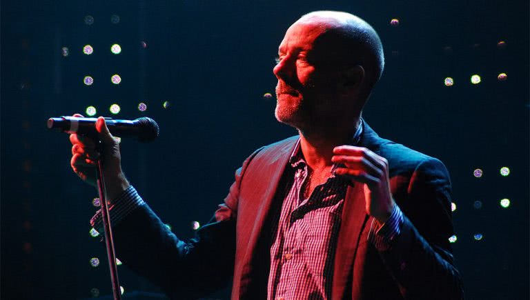 R.E.M. frontman Michael Stipe performing live