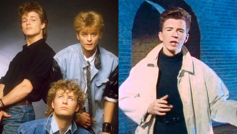 Photo of a-ha and Rick Astley