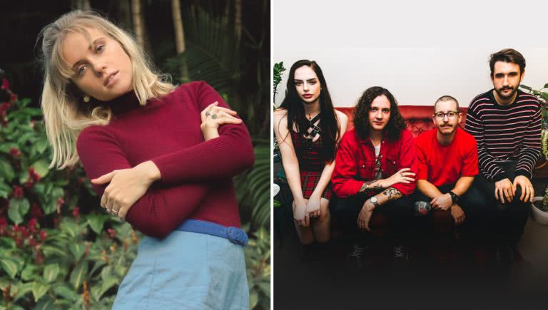 Two panel image of triple j Unearthed BIGSOUND comp winners Hallie and semantics