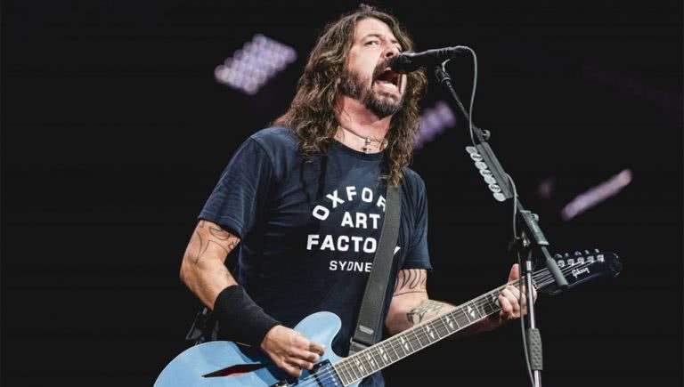 Dave Grohl of the Foo Fighters performing live in Sydney