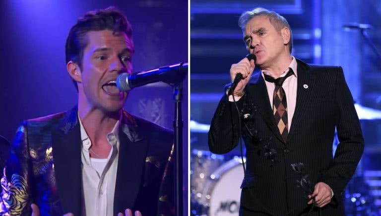 Images of Brandon Flowers of The Killers and Morrissey performing on Jimmy Kimmel Live! and The Tonight Show Starring Jimmy Fallon