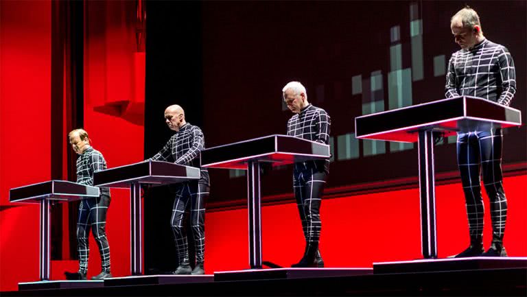 Image of German music outfit Kraftwerk performing live