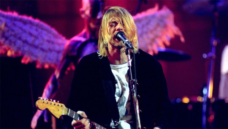 Image of Nirvana performing their 'Live And Loud' performance in 1993