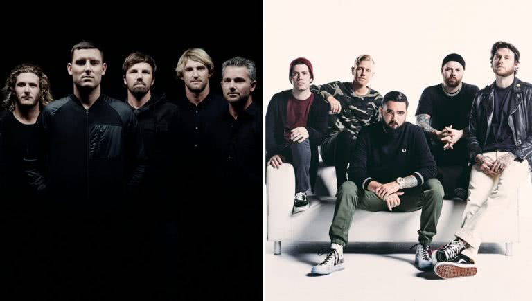2 panel image of Parkway Drive and A Day To Remember, two of the acts headlining this year's Good Things festival