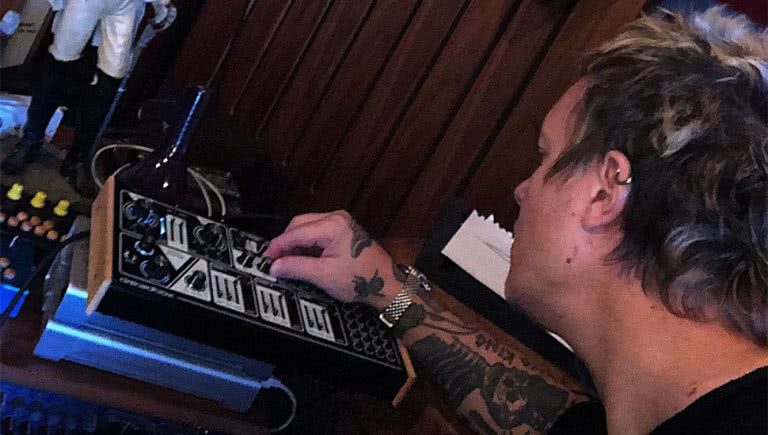 Liam Howlett of The Prodigy working in the studio