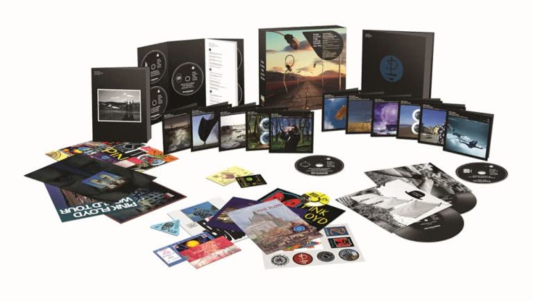 Image of the contents of the new Pink Floyd box set, 'The Later Years'
