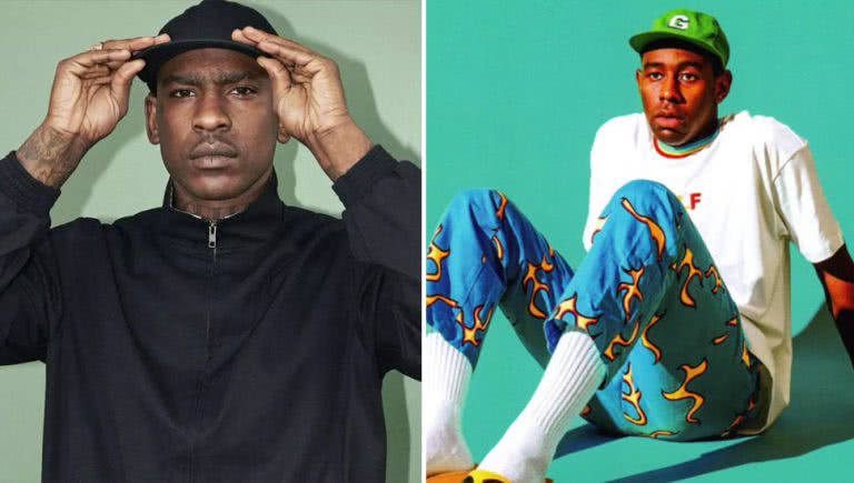 2 panel image of Skepta and Tyler, The Creator