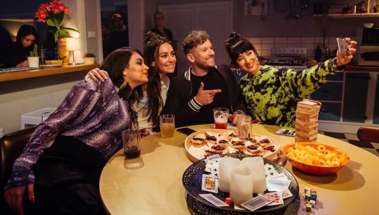 Image of Thelma Plum, Amy Shark, Dylan Alcott and Linda Marigliano on 'The Set'