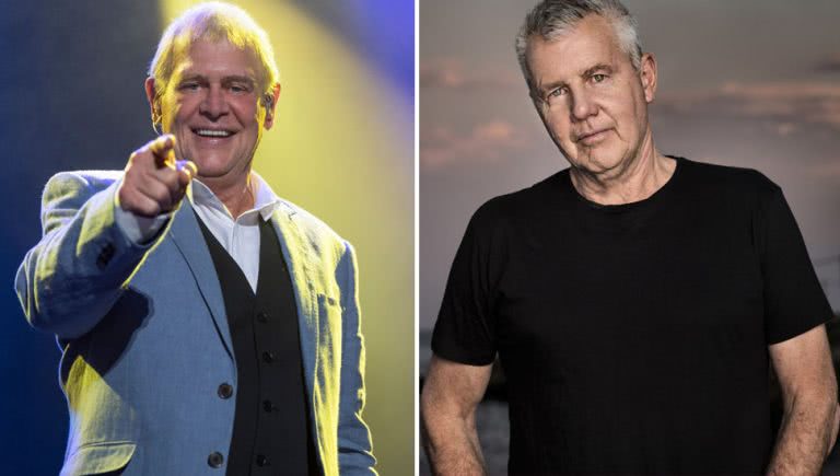 2 panel image of John Farnham and Daryl Braithwaite, who have joined the 2019 Hay Mate lineup