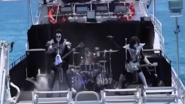 Image of KISS performing on a boat near Port Lincoln