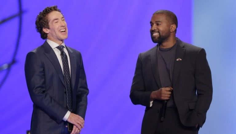 Kanye West and televangelist Joel Osteen (Michael Wyke / Associated Press )