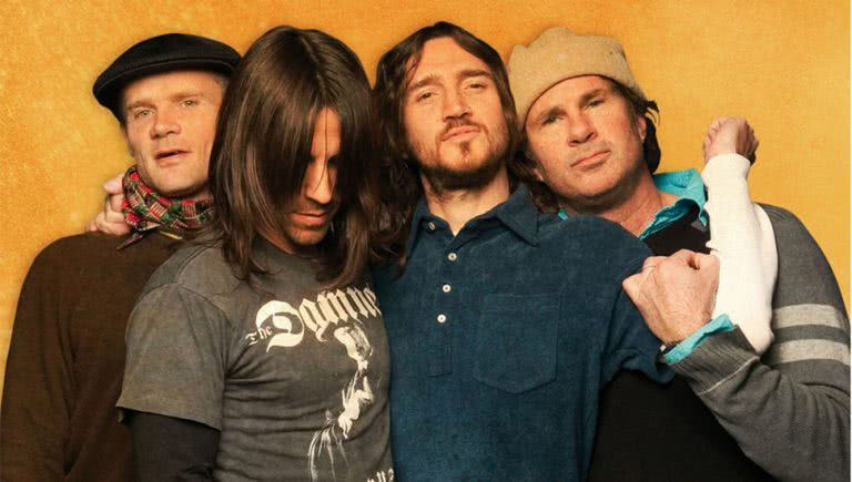Image of the Red Hot Chili Peppers featuring guitarist John Frusciante