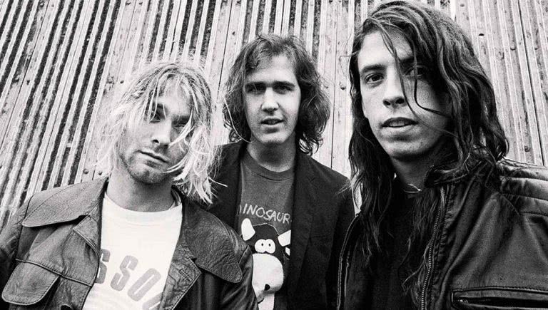 Black and white photograph of Nirvana.