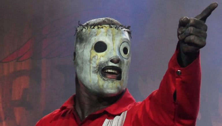 Frontman Corey Taylor of Slipknot, masked.