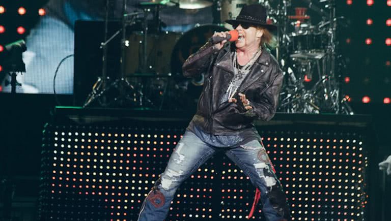 Iconic hard rockers Guns N' Roses performing live in Australia in 2013.