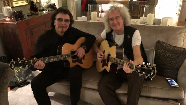 Photo of Tony Iommi and Brian May