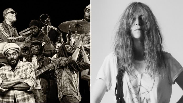 Two panel image of The Wailers and Patti Smith, two of the Bluesfest 2020 acts who have had their headline tours rescheduled.