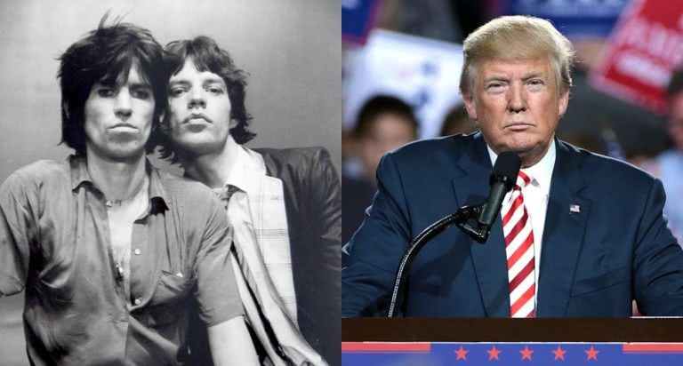 Mick & Keith of Rolling Stones and Donald Trump