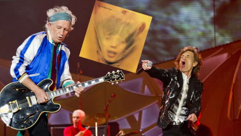 Image of rock legends The Rolling Stones with their album 'Goats Head Soup'