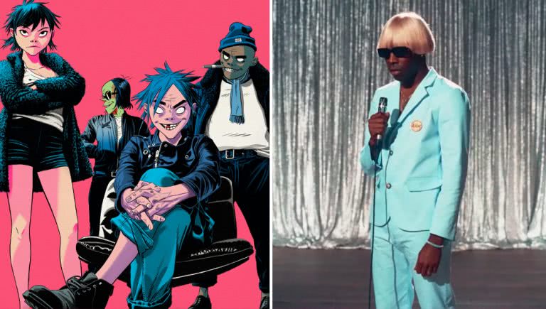 2 panel image of Gorillaz and Tyler, The Creator who are two of the headline acts for Splendour In The Grass 2021