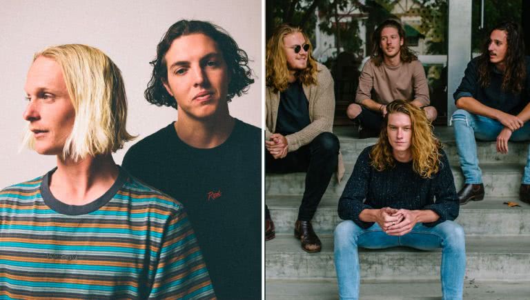 2 panel image of Hockey Dad and The Vanns, the Yours & Owls all-ages festival headliners