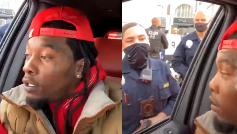 Offset detained by police, Instagram livestreams whole thing