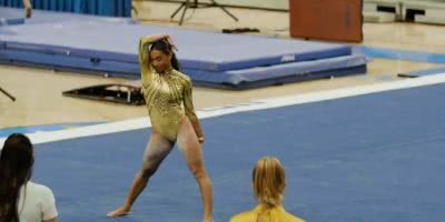 UCLA gymnast Janet Jackson routine
