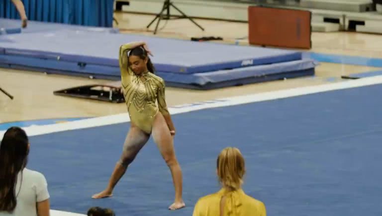UCLA gymnast Janet Jackson routine
