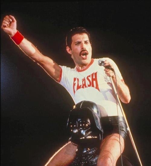Freddie Mercury and Darth Vader