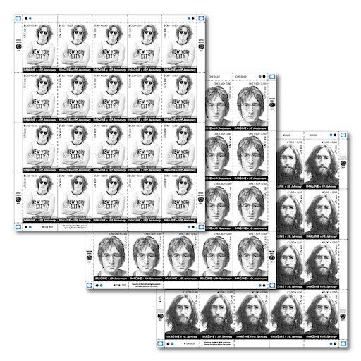 The postage stamps feature John Lennon