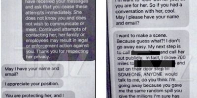 Text messages gained by TMZ regarding a restraining order from Lana Del Rey