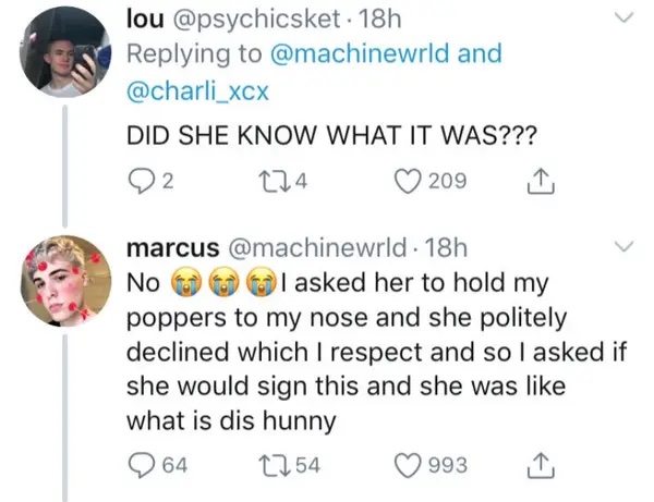 A fan explains whether Charli XCX knew she was signing a douche