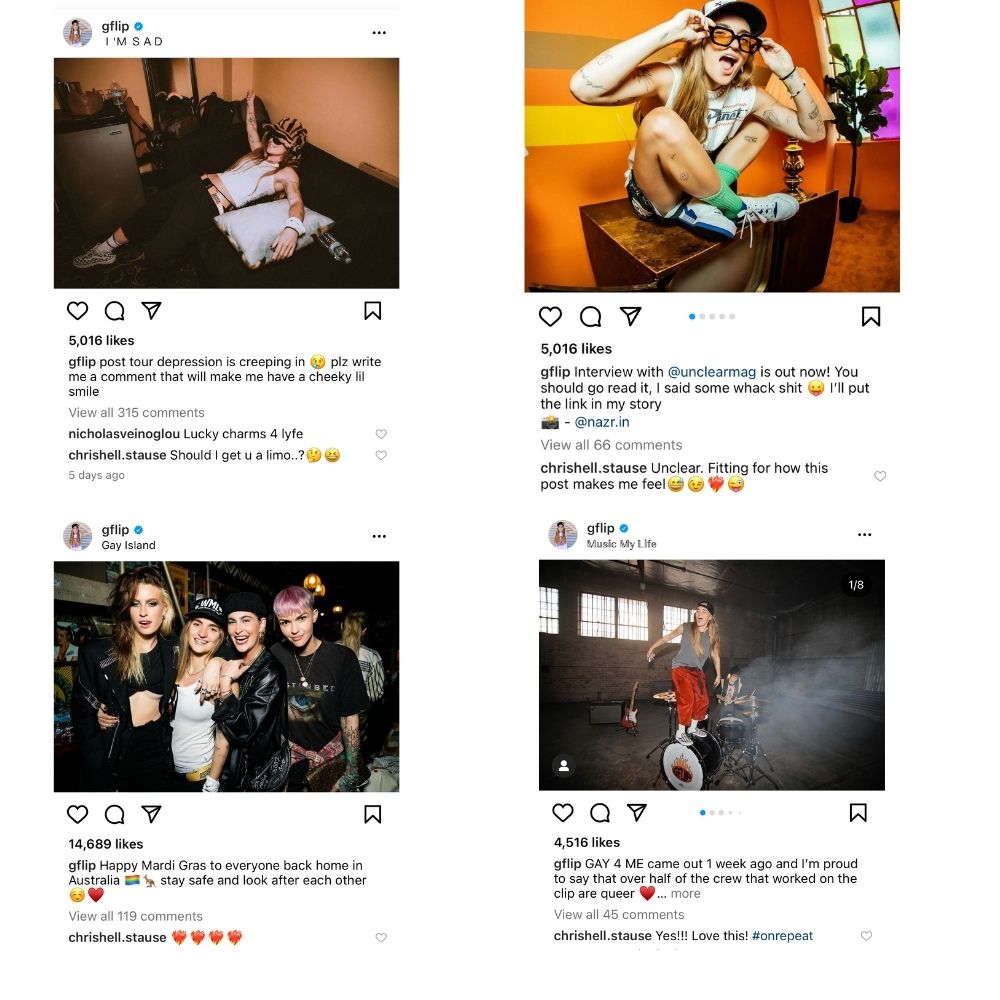 Chrishell has been commenting on a lot of photos by G Flip