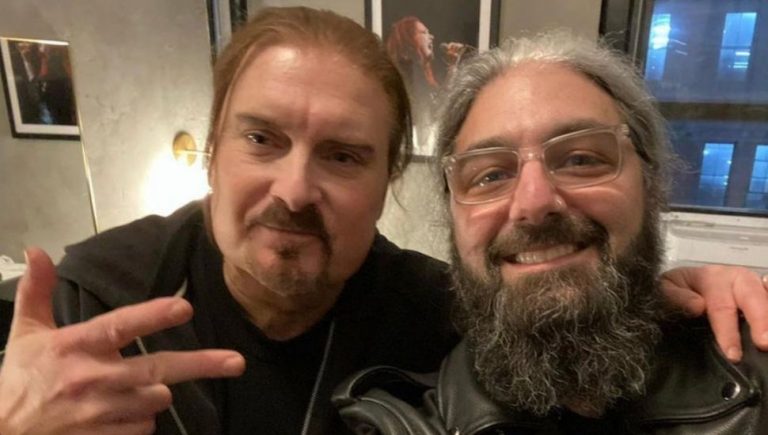 James LaBrie and Mike Portnoy post together
