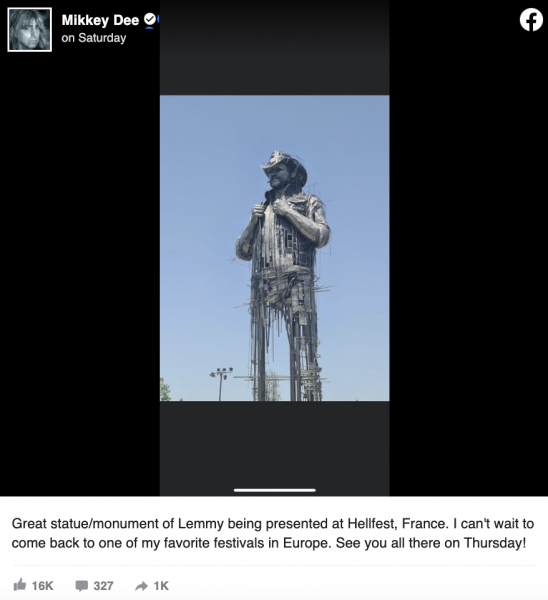 A statue of Lemmy will be erected at Hellfest