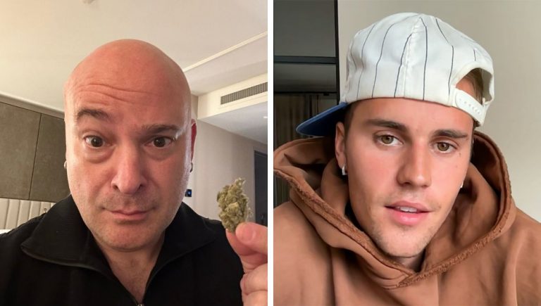 Justin Bieber and David from Disturbed