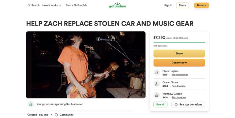 Young Lions Go Fund Me after car, gear stolen