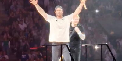 Chris Hemsworth at Ed Sheeran concert