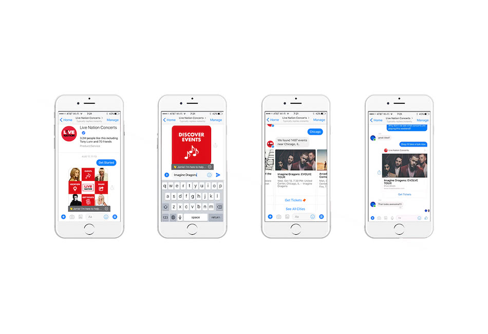 Live Nation has its own Facebook Messenger bot