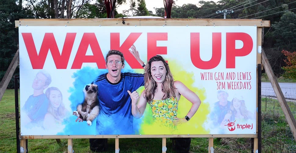 Listeners have helped triple j’s Gen And Lewis unveil their new billboard