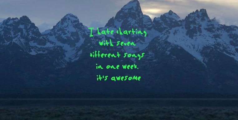 Kanye’s entire album charted on the ARIA singles chart this week