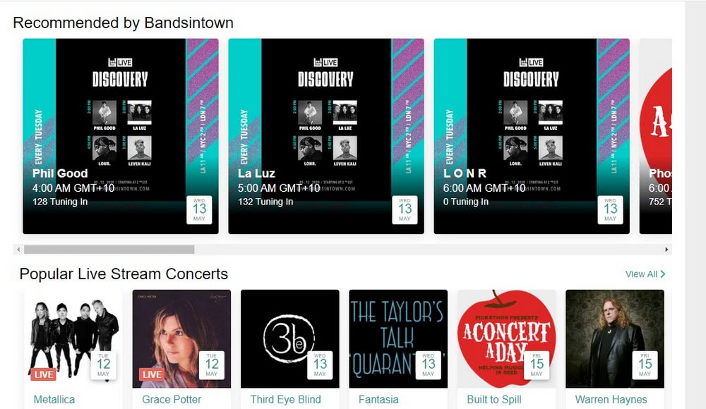Bandsintown is expanding its livestream programming