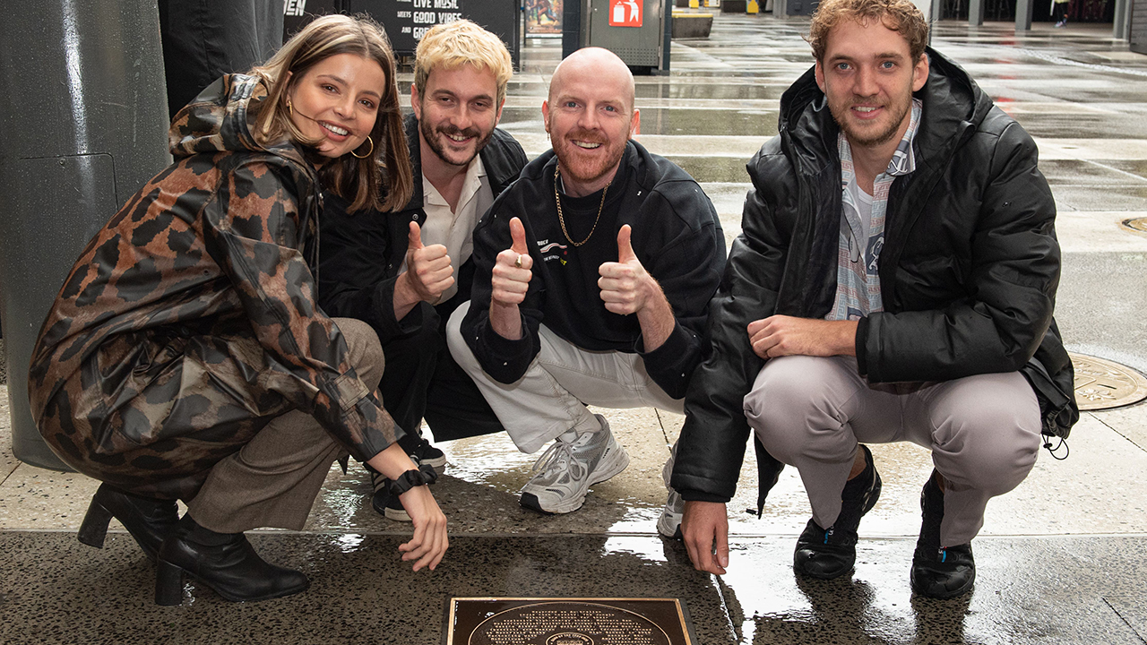 Jungle Giants unveil Song of the Year plaque at Queensland Music Awards